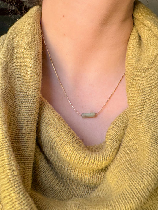 14k Gold Filled Single Stone Crystal Necklace