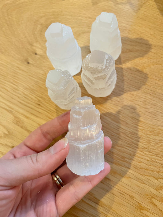 Small Selenite Tower - Raw Selenite Tower 2-3 Inches